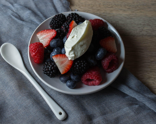 whipped goat cheese with fresh berries