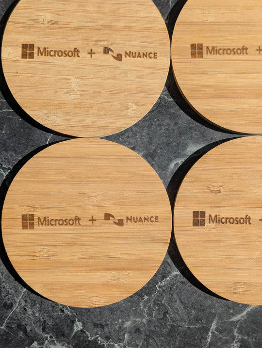 Custom Logo Beverage Coasters, Gift Set of 4