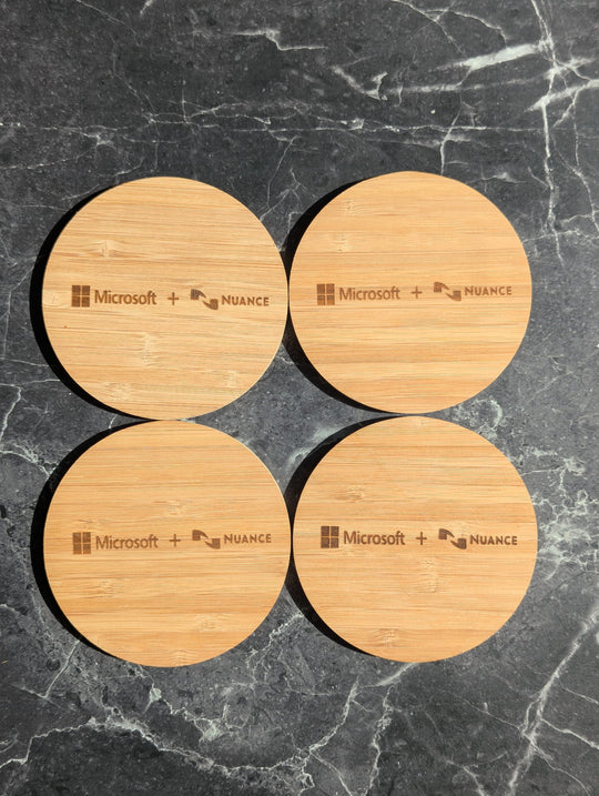 Custom Logo Beverage Coasters, Gift Set of 4