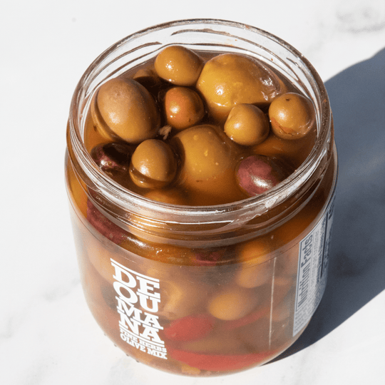 Dequmana | Mixed Olives with Herbs, 12oz